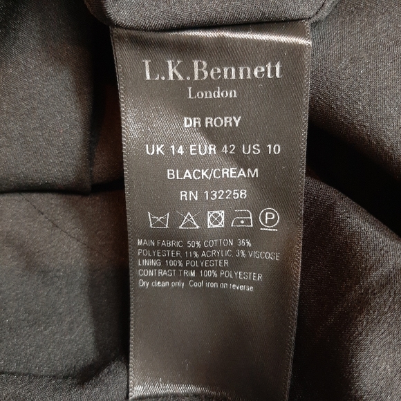 L.K Bennett Boucle Tweed Dress Size 14 RikRak Waist Front Pleat Smart Office - Picture 11 of 11